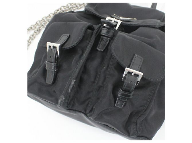 Borsa a Spalla in Nylon e Pelle Prada Nero - vista 8