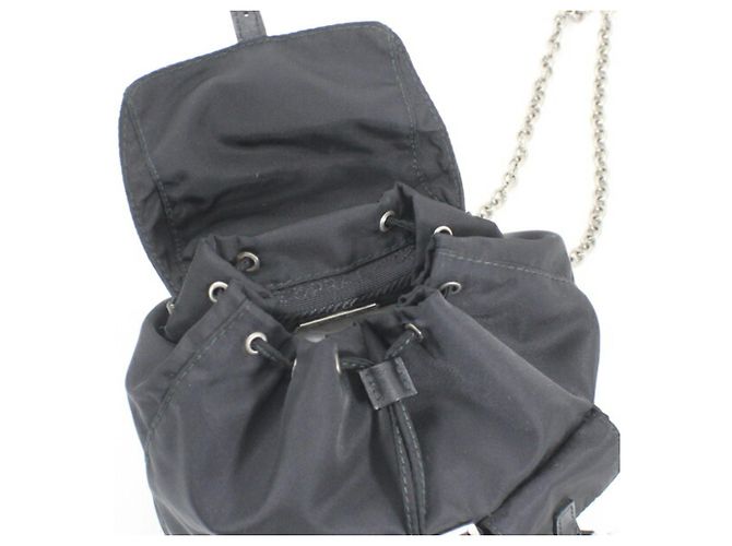 Borsa a Spalla in Nylon e Pelle Prada Nero - vista 9