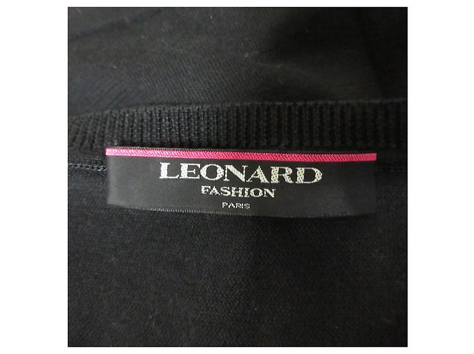Autre Marque LEONARD Kurzarm-Strickpullover mit Blumenmuster für den Sommer Negro Multicolor - vista 3
