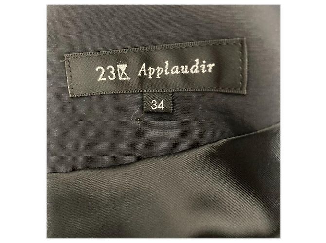 Autre Marque 23ku Applaudir Weich-Taft-Kleid Schwarz - Ansicht 4