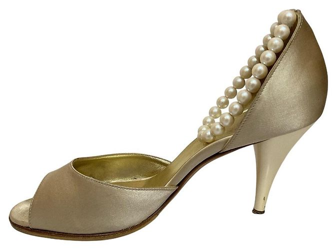 Timeless Sandali in perle Chanel D'oro - vista 2