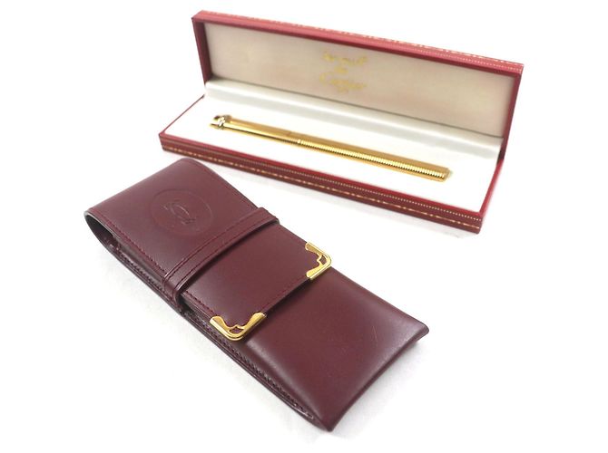 Bolígrafo Cartier Trinity con patrón de borde Dorado - vista 2