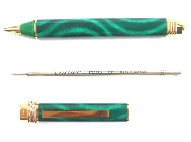 Cartier Trinity de Cartier Malachite Ballpoint Pen Golden Green - view 3