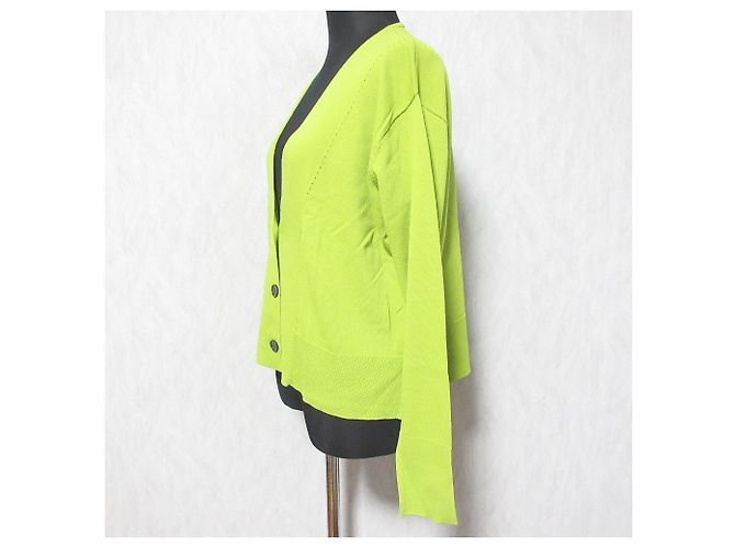 Autre Marque Cardigan corto con scollo a V PARIGOT Verde Verde chiaro - vista 3