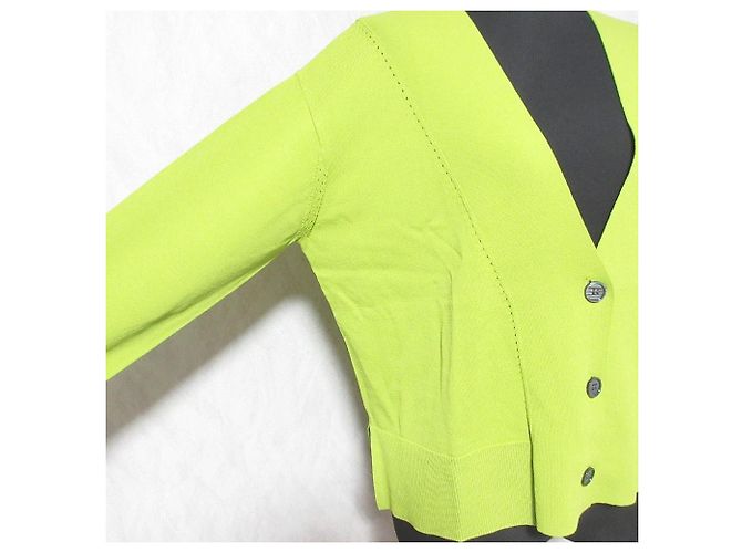 Autre Marque Cardigan corto con scollo a V PARIGOT Verde Verde chiaro - vista 4