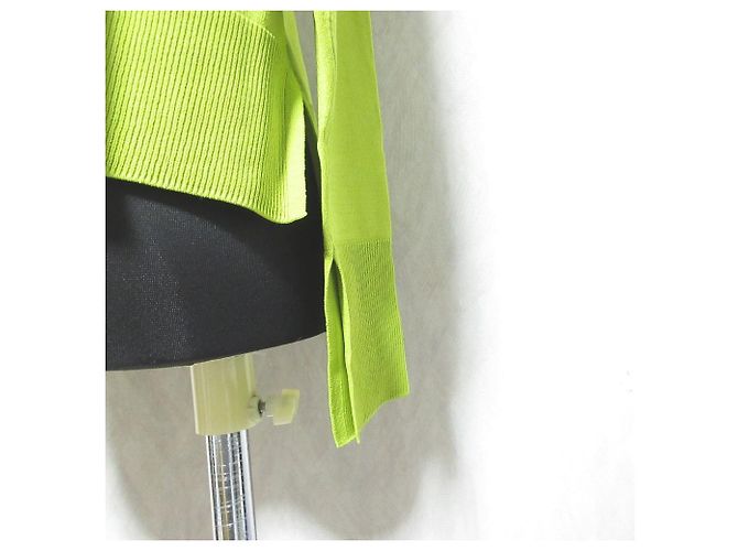 Autre Marque Cardigan corto con scollo a V PARIGOT Verde Verde chiaro - vista 6