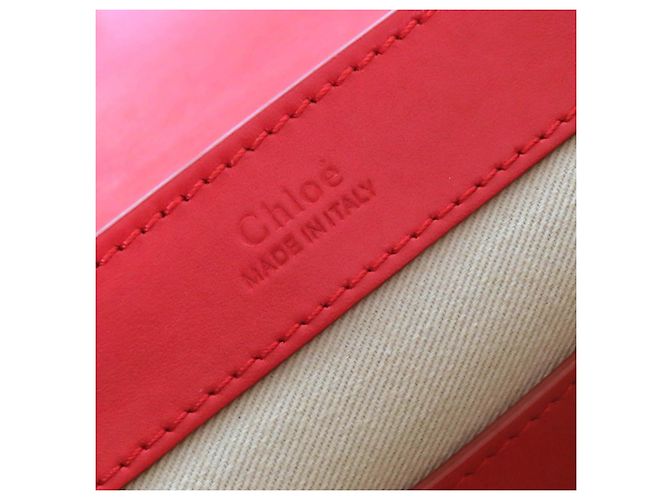 Chloé Borsa a spalla in pelle scamosciata con logo C di Chloe Rosso - vista 13