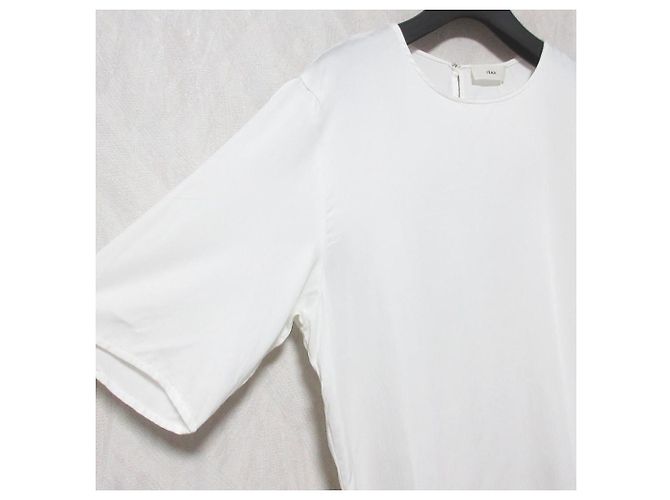 Autre Marque IENA Cupra Nylon Satin T Bluse Pullover Weiß - Ansicht 3