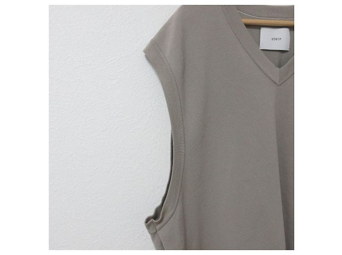 Autre Marque Geteilter Strickwesten Stein Beige - Ansicht 4