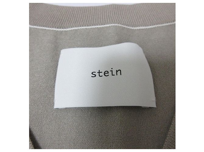 Autre Marque Geteilter Strickwesten Stein Beige - Ansicht 6