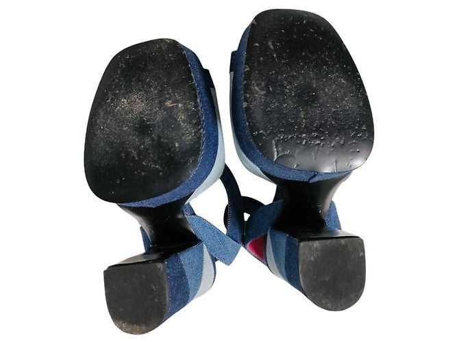 Roger Vivier Prismissic Denim Plattformsandalen Blau - Ansicht 10