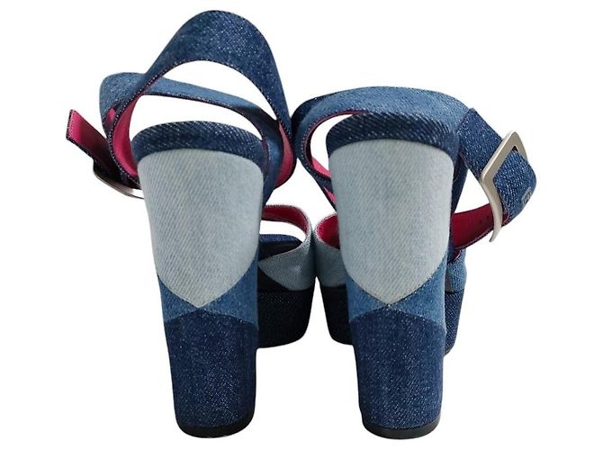 Roger Vivier Prismissic Denim Plattformsandalen Blau - Ansicht 3