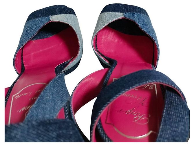 Roger Vivier Prismissic Denim Plattformsandalen Blau - Ansicht 8