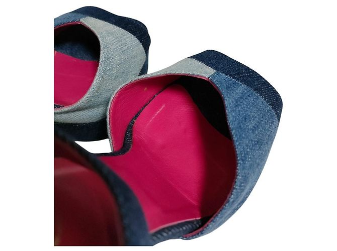 Roger Vivier Prismissic Denim Plattformsandalen Blau - Ansicht 9