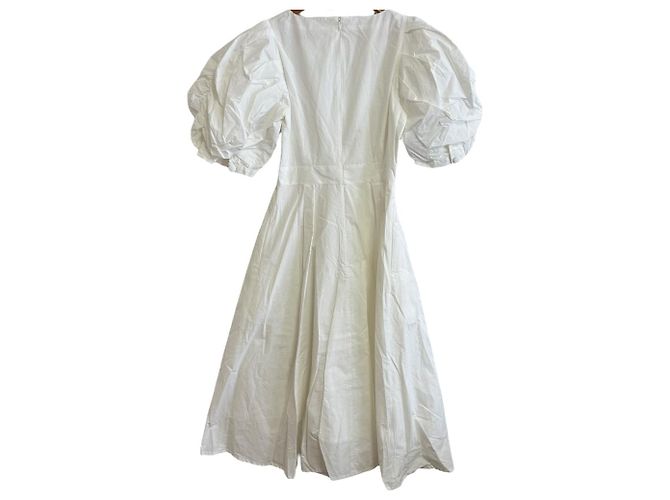 Autre Marque Vestido de Algodón Flare STINA Blanco - vista 2