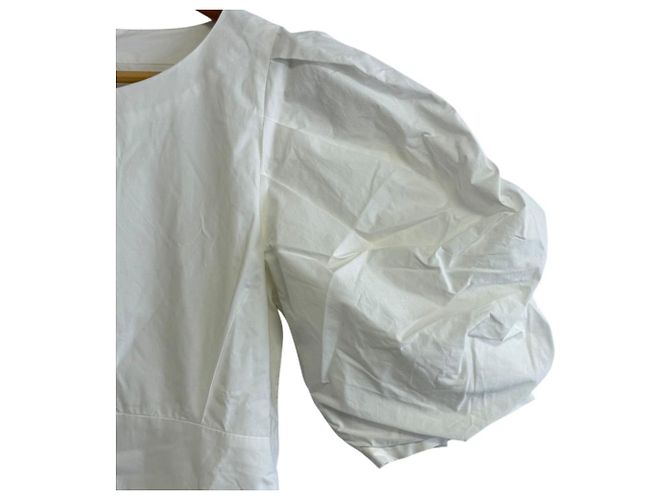 Autre Marque Vestido de Algodón Flare STINA Blanco - vista 3
