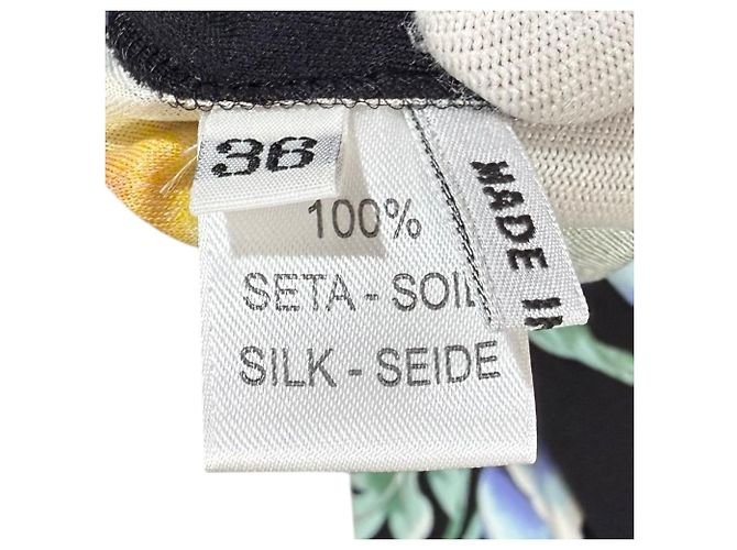 Autre Marque Seidenkleid mit Blumenmuster LEONARD PARIS Schwarz - Ansicht 6