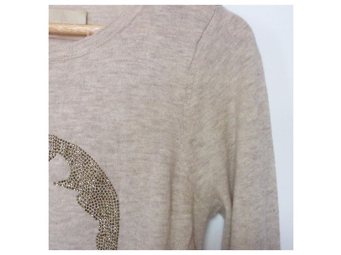 Autre Marque Zadig & Voltaire Kaschmir Strickwaren mit Totenkopf Pink Beige - Ansicht 3