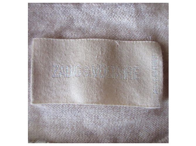 Autre Marque Zadig & Voltaire Kaschmir Strickwaren mit Totenkopf Pink Beige - Ansicht 5