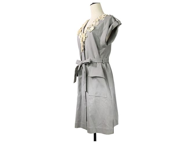 Autre Marque Mina Perhonen Forest Parade Spitzen 2-in-1 Mantelkleid Grau - Ansicht 2