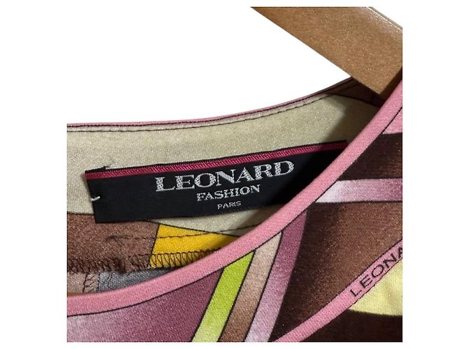 Autre Marque LEONARD FASHION Pullover Stretch CanCan Marrone Rosa Multicolore Giallo - vista 3