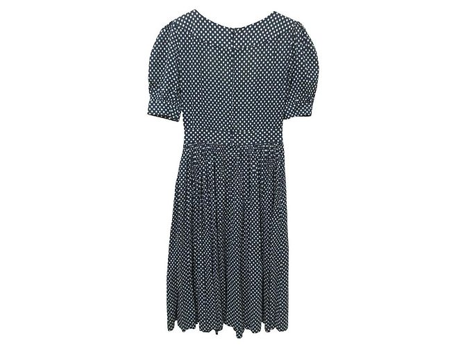 Timeless Chanel Punktkleid Blau Marineblau - Ansicht 2
