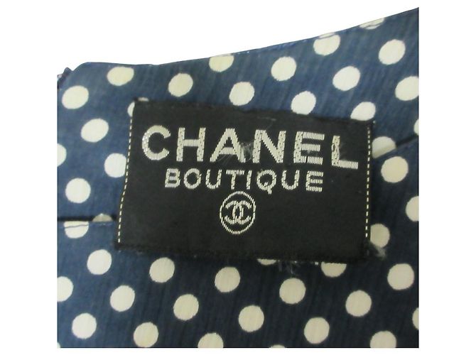 Timeless Chanel Punktkleid Blau Marineblau - Ansicht 3