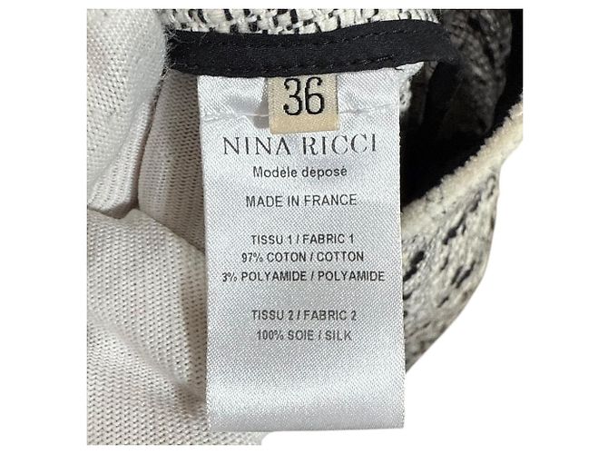 Autre Marque Conjunto de tweed Nina Ricci Negro Blanco - vista 8