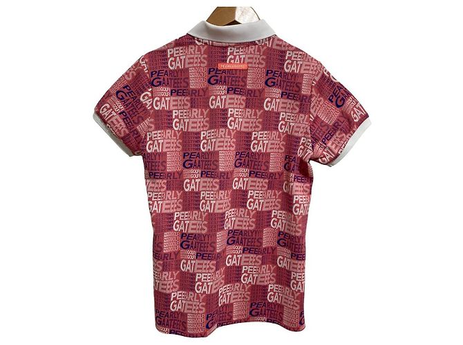 Autre Marque Polo a maniche corte in jacquard tricotato con logo a gradiente Pearly Gates Rosa - vista 2