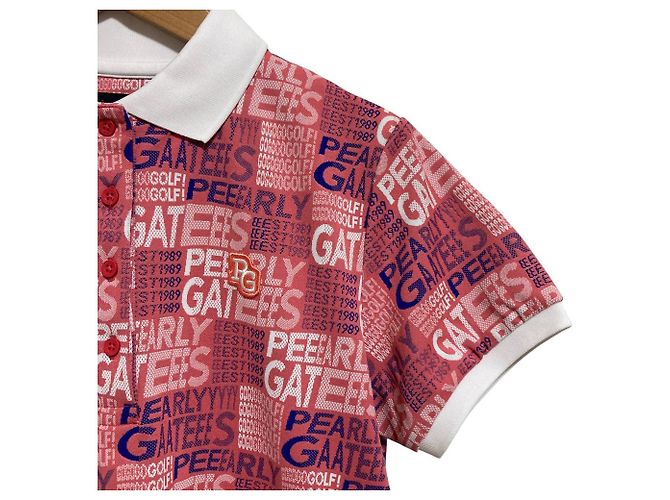 Autre Marque Polo a maniche corte in jacquard tricotato con logo a gradiente Pearly Gates Rosa - vista 3