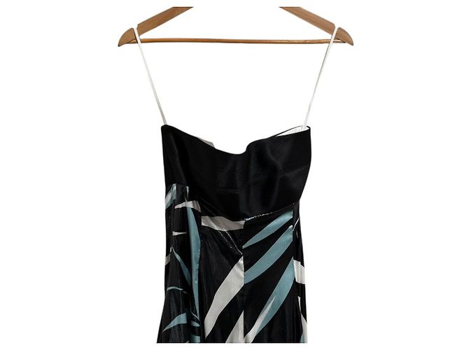 Emporio Armani Seidenmischung Kleid Schwarz - Ansicht 3