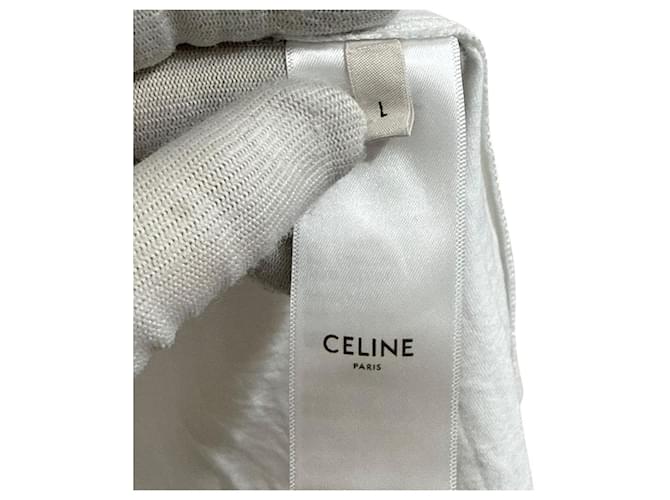 Céline Camiseta de algodón bordada Celine Blanco - vista 5
