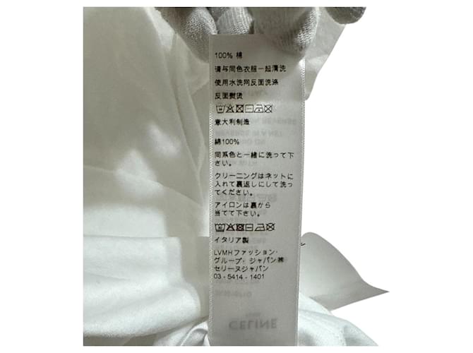 Céline Camiseta de algodón bordada Celine Blanco - vista 6