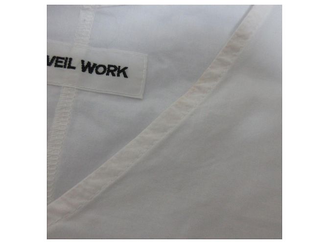 Autre Marque Muveil V-Ausschnitt Kleid mit Glockenärmeln Weiß - Ansicht 12