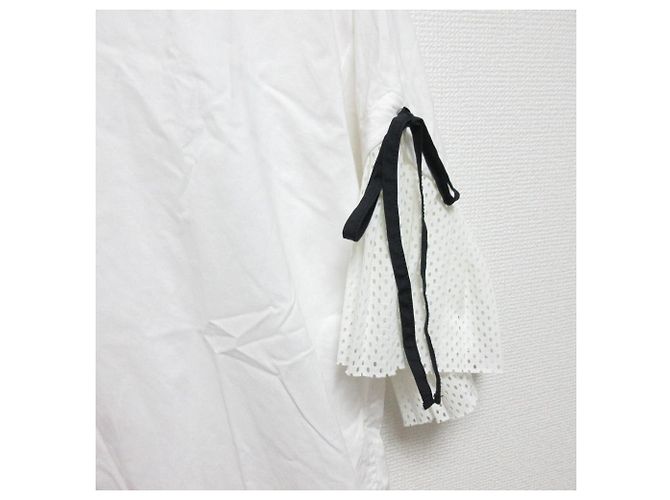 Autre Marque Muveil V-Ausschnitt Kleid mit Glockenärmeln Weiß - Ansicht 7