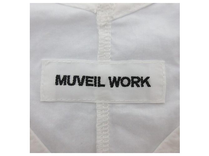 Autre Marque Muveil V-Ausschnitt Kleid mit Glockenärmeln Weiß - Ansicht 8