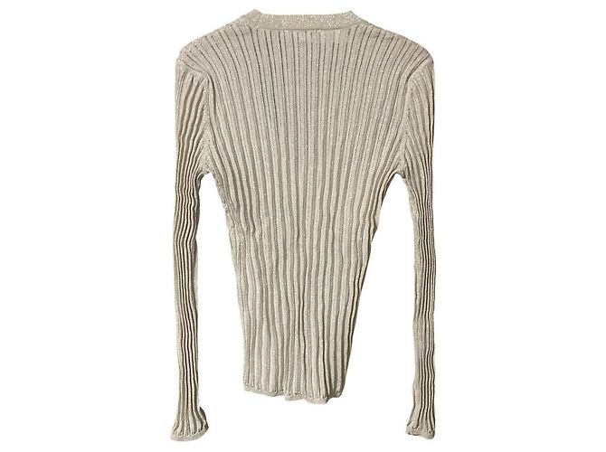Autre Marque Cárdigan de punto plisado Lame NARACAMICIE Beige Dorado - vista 2