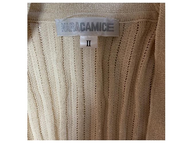 Autre Marque Cárdigan de punto plisado Lame NARACAMICIE Beige Dorado - vista 5