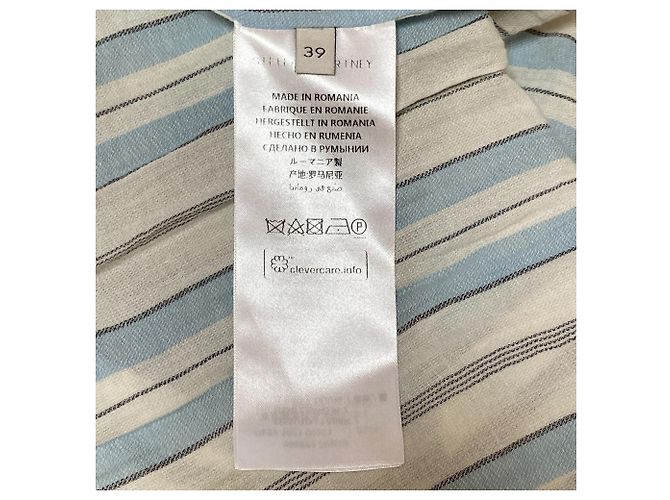 Stella Mc Cartney Camisa de algodón a rayas Stella McCartney Blanco Azul - vista 6