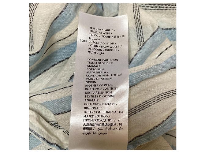 Stella Mc Cartney Camisa de algodón a rayas Stella McCartney Blanco Azul - vista 8