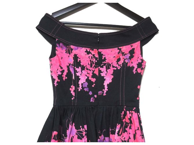 Autre Marque Vestido sem mangas com franjas e padrão floral Blumarine Preto Rosa - vista 4