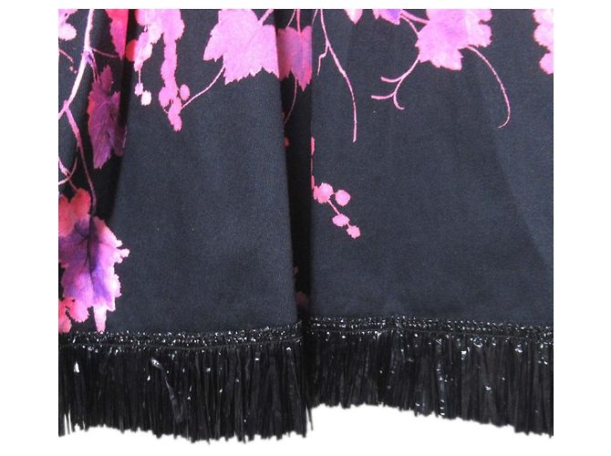 Autre Marque Vestido sem mangas com franjas e padrão floral Blumarine Preto Rosa - vista 5