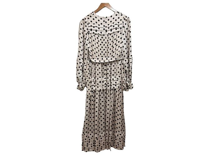 Autre Marque Vestido Largo con Estampado de Lunares Estella.K Negro Beige - vista 2