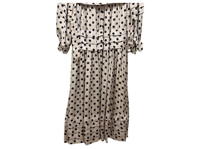 Autre Marque Vestido Largo con Estampado de Lunares Estella.K Negro Beige - vista 6