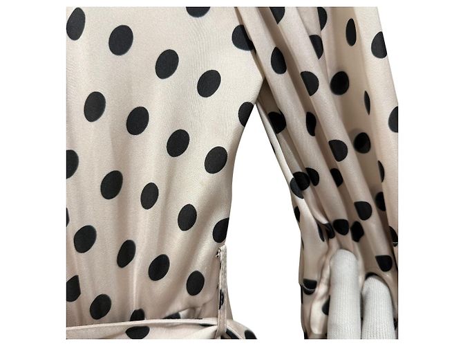 Autre Marque Vestido Largo con Estampado de Lunares Estella.K Negro Beige - vista 7