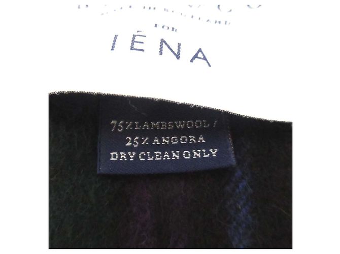 Autre Marque Sciarpa in lana e angora a quadri con frange Begg & Co Nero - vista 4
