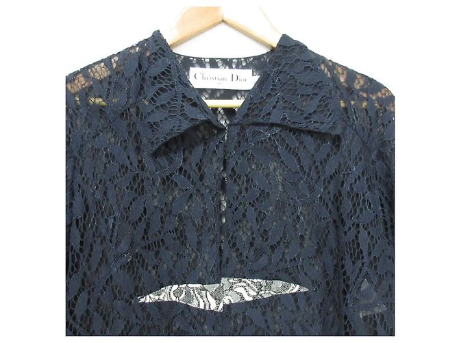 Camisa de encaje Christian Dior Azul Azul marino - vista 3