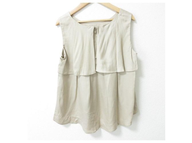 Autre Marque Top de satén de cupro GRACE CONTINENTAL Beige - vista 2