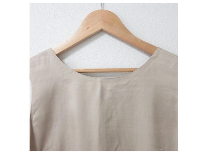 Autre Marque Top de satén de cupro GRACE CONTINENTAL Beige - vista 3