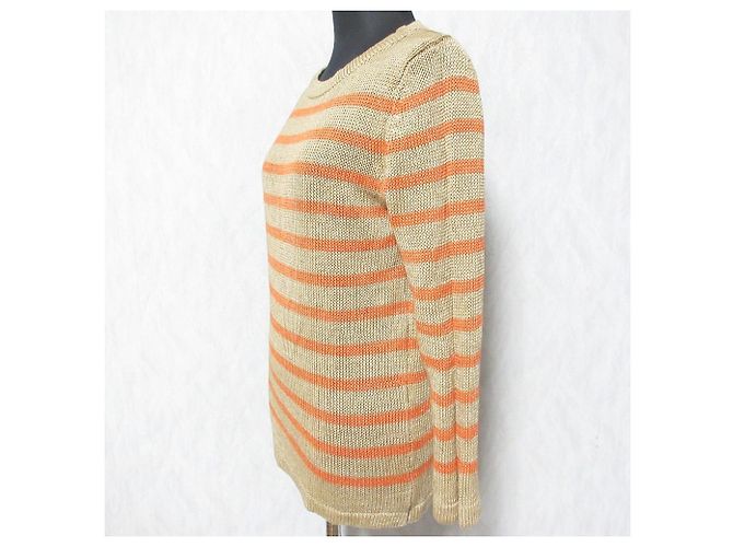 Autre Marque Top de punto de lino Ron Herman Beige Naranja - vista 3